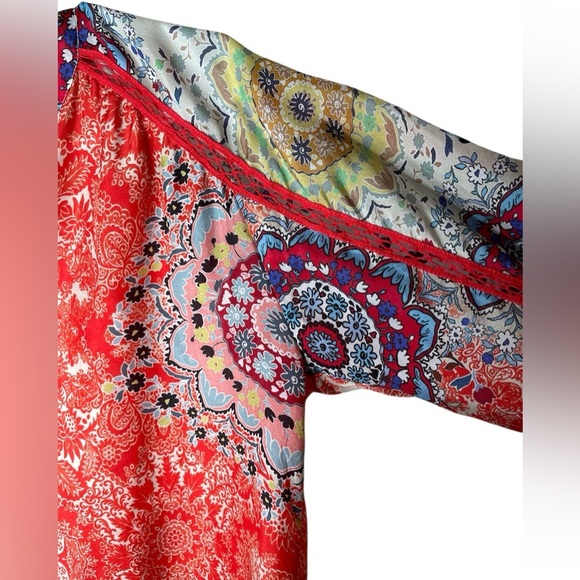 Johnny Was Ellen Button Up Floral Boho Silk Top Blouse Floral Women's Size XXS - Picture 3 of 8